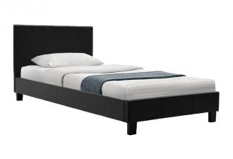 Κρεβάτι Nevil pakoworld 100x200 PU χρώμα μαύρο ματ