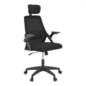 Καρέκλα γραφείου Peja pakoworld mesh ύφασμα μαύρο 58x60x107-117εκ