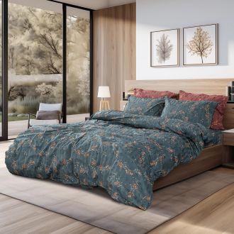Beauty Home Σετ παπλωματοθήκη υπέρδιπλη Art 12217 Gemini 100% Βαμβακοσατέν 300tc 230x250 Κυπαρισσί