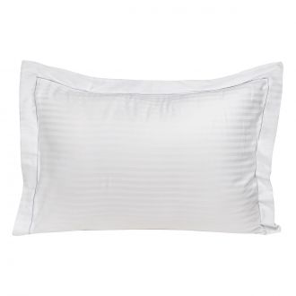 Beauty Home Μαξιλαροθήκη ξενοδοχείου Oxford Πλακέ Ribbon Art Ε1232 230TC Satin Stripe Percal Pennie 70%Cot-30%Pol 53x73+5 Λευκό