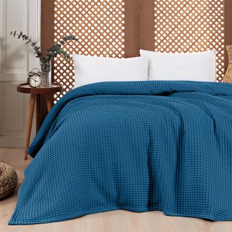Beauty Home Πικέ υπέρδιπλη waffle Art 1990 jean 230x240 Μπλε