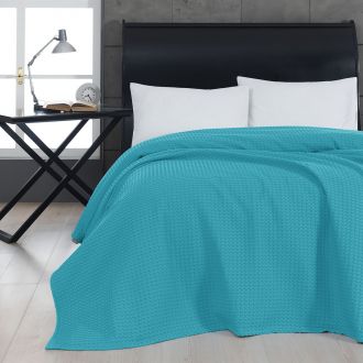 Beauty Home Πικέ υπέρδιπλη waffle Art 1990 Turquoise 230x240 Τυρκουάζ