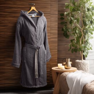 Beauty Home Μπουρνούζι με κουκούλα Art 3428 Ανθρακί 2XL