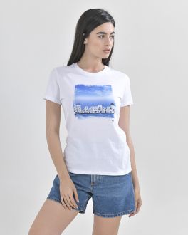 Inart ΜΠΛΟΥΖΑΚΙ ΛΕΥΚΟ ΜΕ ΜΠΛΕ ΝΗΣΙ M/L (100% COTTON)