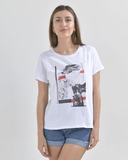 Inart ΜΠΛΟΥΖΑΚΙ ΛΕΥΚΟ "ΝΙΚΗ ΤΗΣ ΣΑΜΟΘΡΑΚΗΣ"LARGE / XLARGE (100% COTTON)