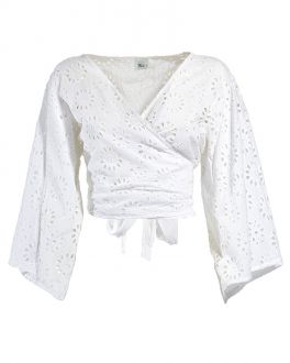 Inart ΤΟΠ ΚΙΠΟΥΡ ΣΕ ΛΕΥΚΟ ΧΡΩΜΑ ONE SIZE (100% COTTON)