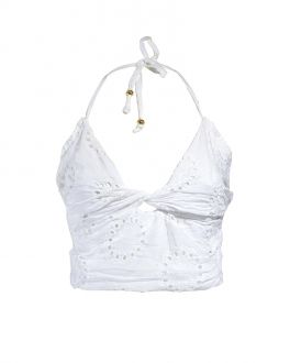 Inart ΤΟΠ ΚΙΠΟΥΡ ΣΕ ΛΕΥΚΟ ΧΡΩΜΑ ONE SIZE(100% COTTON)