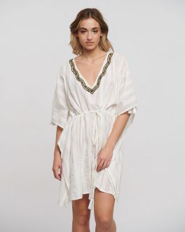 Inart ΚΑΦΤΑΝΙ ΛΕΥΚΟ/ΧΡΥΣΟ ONE SIZE (100% COTTON)