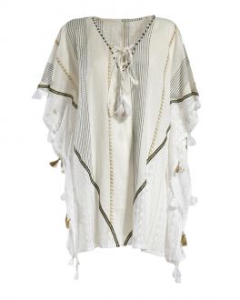 Inart ΚΑΦΤΑΝΙ ΛΕΥΚΟ/ΜΠΛΕ/ΧΡΥΣΟ ONE SIZE (100% COTTON)