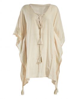 Inart ΚΑΦΤΑΝΙ ΛΕΥΚΟ/ΜΠΕΖ/ΧΡΥΣΟ ONE SIZE (100% COTTON)