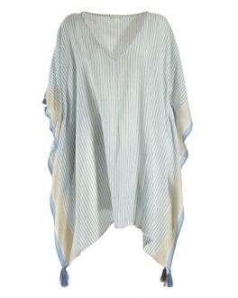 Inart ΚΑΦΤΑΝΙ ΛΕΥΚΟ/ΜΠΛΕ/ΧΡΥΣΟ ONE SIZE (100% COTTON)