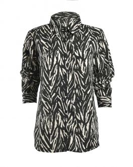 Inart ΠΟΥΚΑΜΙΣΟ ΜΕ ΜΑΚΡΥ ΜΑΝΙΚΙ ΑΣΠΡΟΜΑΥΡΟ ONE SIZE ( POLYCOTTON)