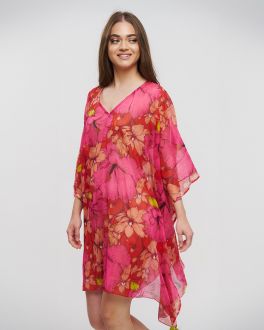 Inart ΚΑΦΤΑΝΙ ΡΟΖ ΦΛΟΡΑΛ ONE SIZE (100% COTTON)