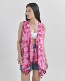 Inart ΓΙΛΕΚΟ ΛΕΥΚΟ/ΦΟΥΞ ΜΕ ΠΟΜ ΠΟΜ ONE SIZE (100% COTTON)