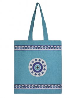 Inart ΤΣΑΝΤΑ ΥΦΑΣΜΑΤΙΝΗ ΤΥΡΚΟΥΑΖ ΜΕ MATIA 38X42 (100%COTTON)