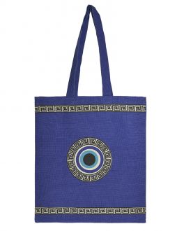 Inart ΤΣΑΝΤΑ ΥΦΑΣΜΑΤΙΝΗ ΜΠΛΕ ''MATI'' 38X42 (100%COTTON)