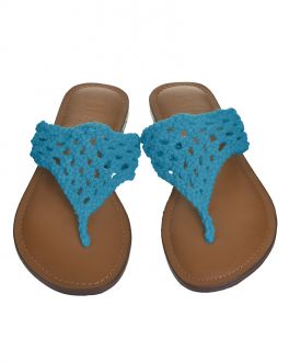 Inart ΣΑΝΔΑΛΙ ΔΕΡΜΑΤΙΝΟ MACRAME ΤΥΡΚΟΥΑΖ (EU 40)